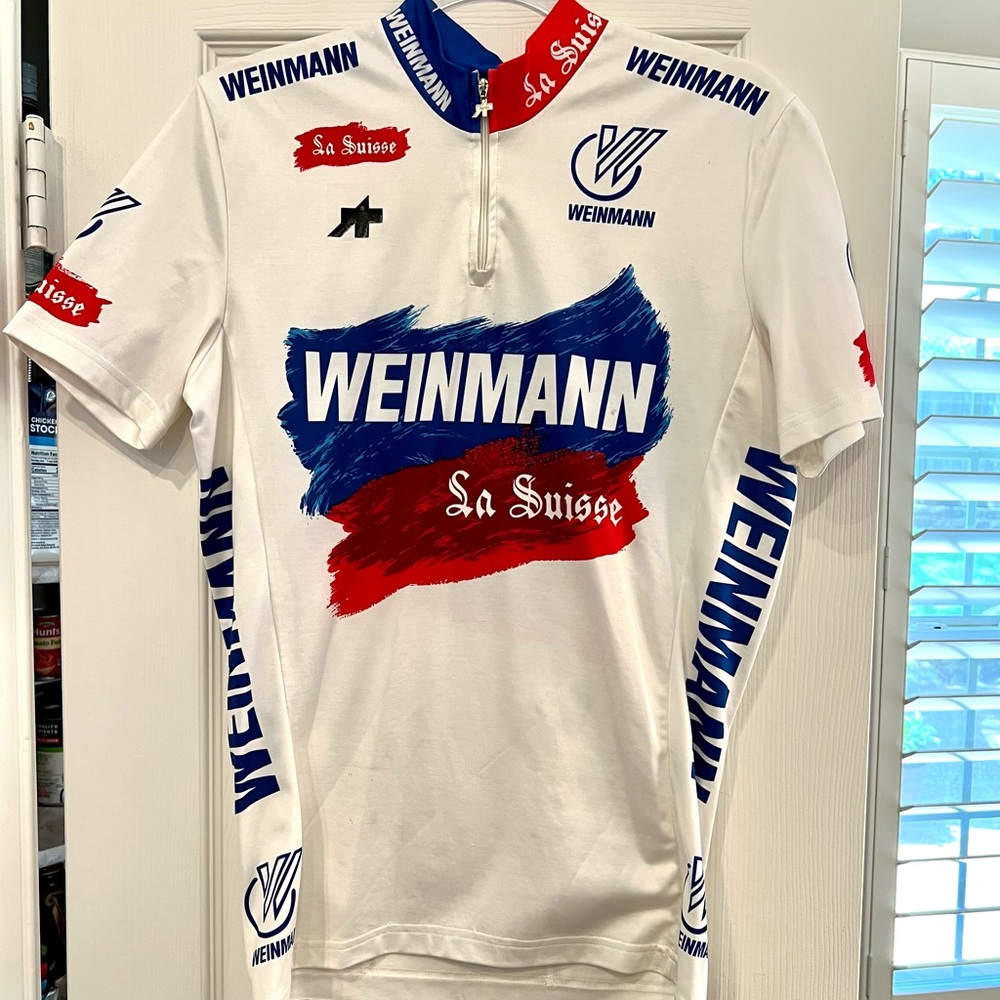 Vintage ASSOS Cycling Jersey 1989 La Suisse Weinmann Team size XL but fits as L